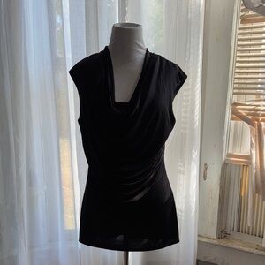 White House Black Market Black Cowl Neck Blouse